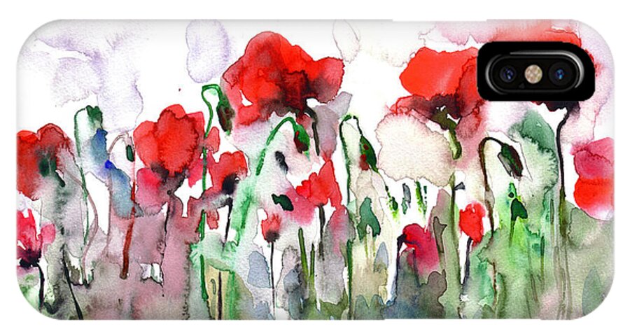 Poppies iPhone X Case featuring the painting Poppies by Faruk Koksal