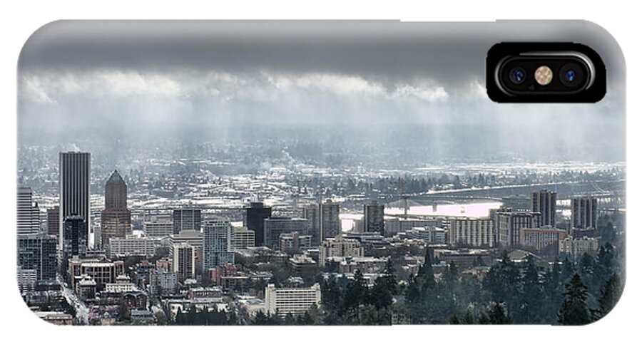 Bridge iPhone X Case featuring the photograph Portland After a Morning Rain by Don Schwartz