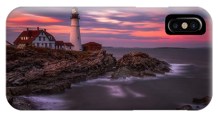 Maine iPhone X Case featuring the photograph Portland Head Sunset by Darren White