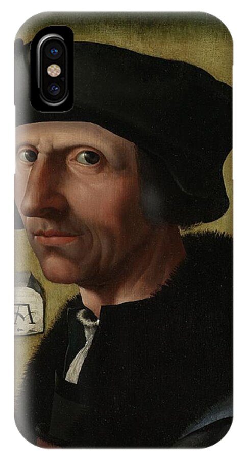 Portrait Of Painter iPhone X Case featuring the painting Portrait of Jacob Cornelisz van Oostsanen by Vincent Monozlay