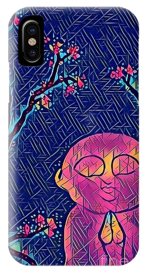 Buddha iPhone X Case featuring the painting Praying Buddha by Denise Railey