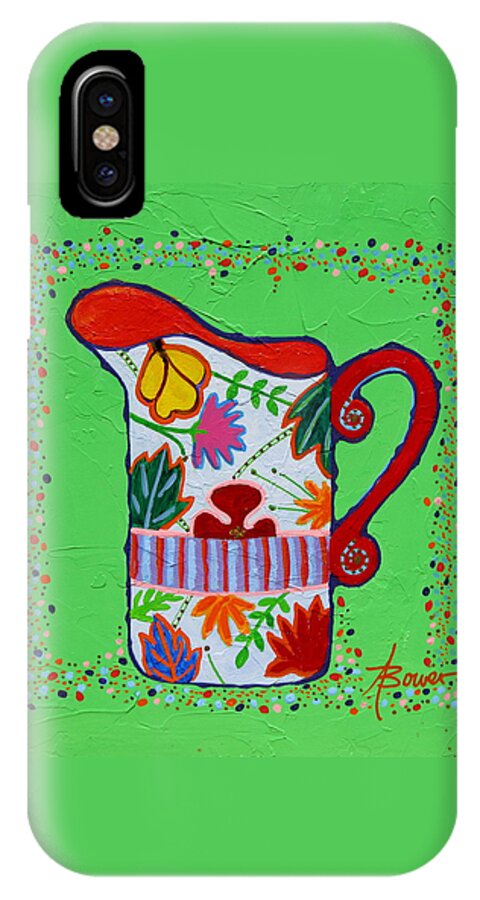 Still Life iPhone X Case featuring the painting Pretty As A Pitcher by Adele Bower