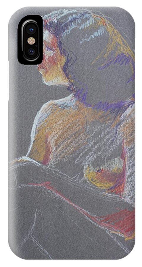 Close Up iPhone X Case featuring the painting Profile 2 by Barbara Pease