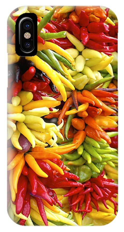 Peppers iPhone X Case featuring the photograph Public Market Peppers by Henri Irizarri
