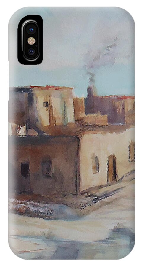 Pueblo iPhone X Case featuring the painting Pueblo after the Rain by Charme Curtin