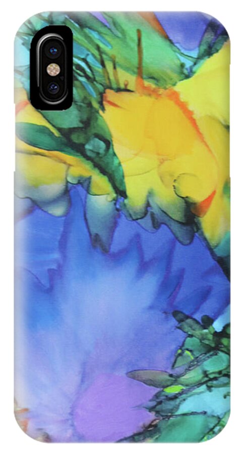 Bird Of Paradise iPhone X Case featuring the painting Purple Bird of Paradise by Deborah Boyd