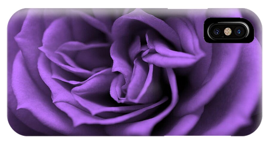 Rose iPhone X Case featuring the digital art Purple bliss by Teri Schuster