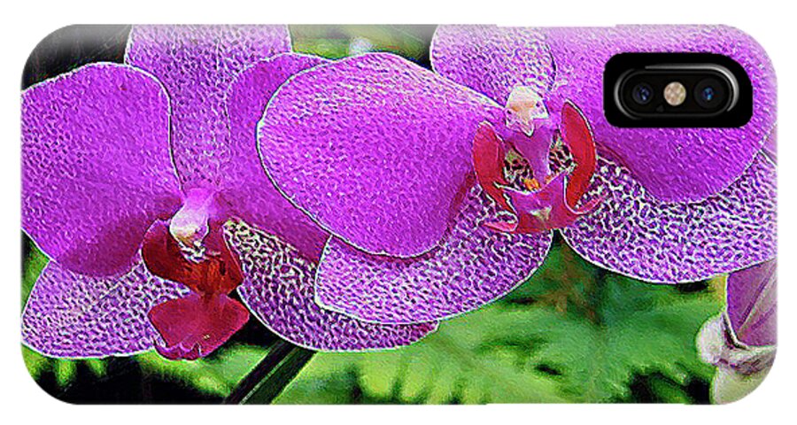 Purple Orchids iPhone X Case featuring the photograph Purple Orchids by Bette Phelan