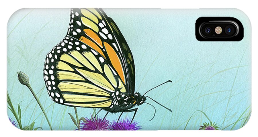 Monarch Butterfly iPhone X Case featuring the painting Purple Passion by Mike Brown