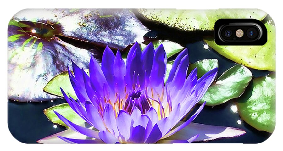 Lily iPhone X Case featuring the digital art Queen on the Lake by Mariola Bitner