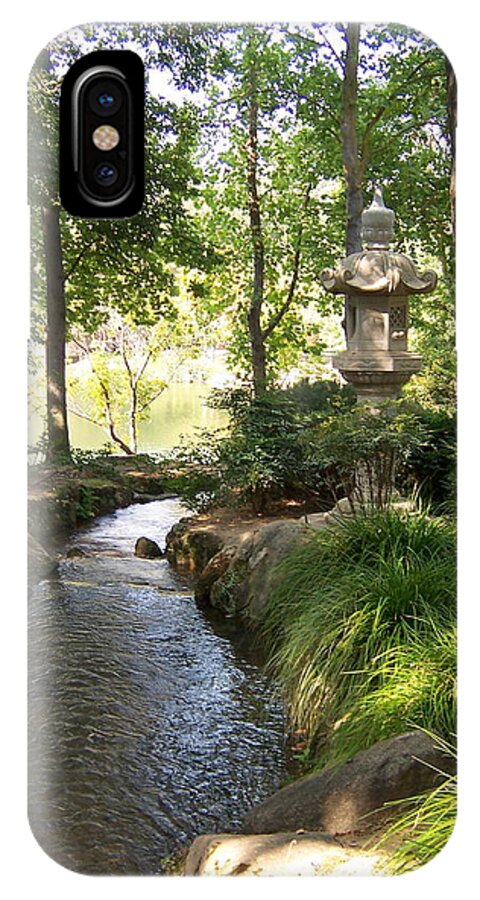 Quiet Stream iPhone X Case featuring the photograph Quiet Stream Through Japanese Garden by Colleen Cornelius