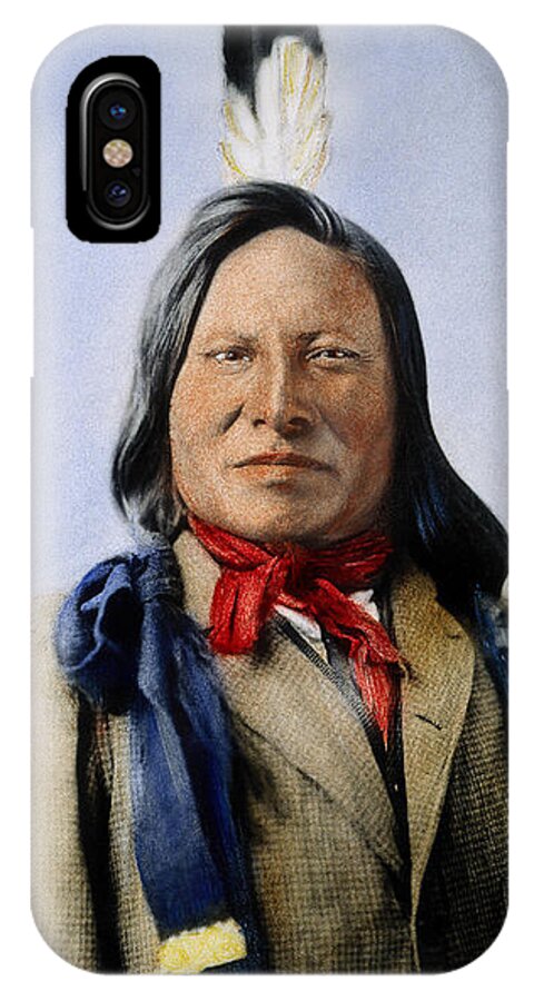 1885 iPhone X Case featuring the photograph RAIN-IN-THE-FACE (d.1905) by Granger