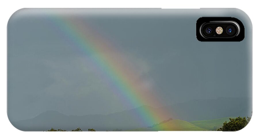 Solvang iPhone X Case featuring the photograph Rainbow on Valhalla Dr. by Paul Johnson