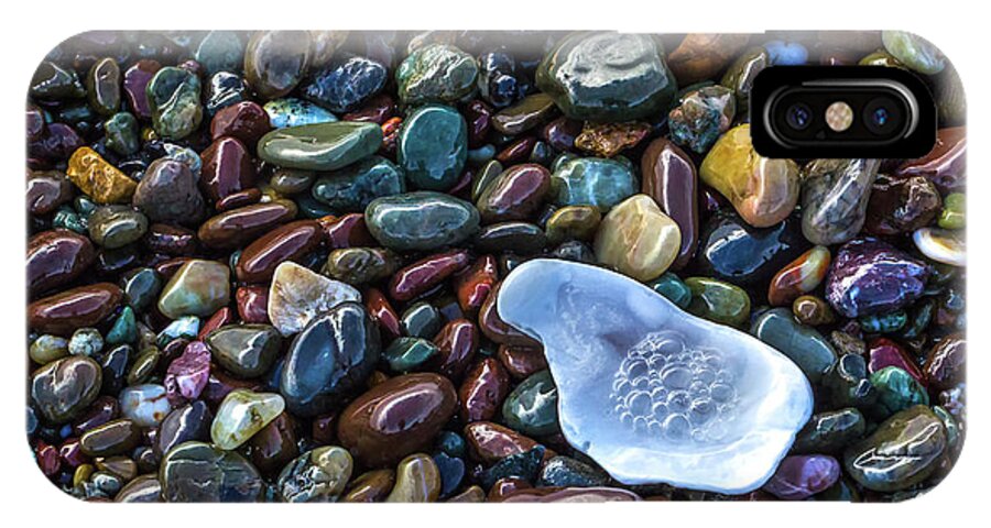 Rocks iPhone X Case featuring the photograph Rainbow Pebbles by Laura Roberts