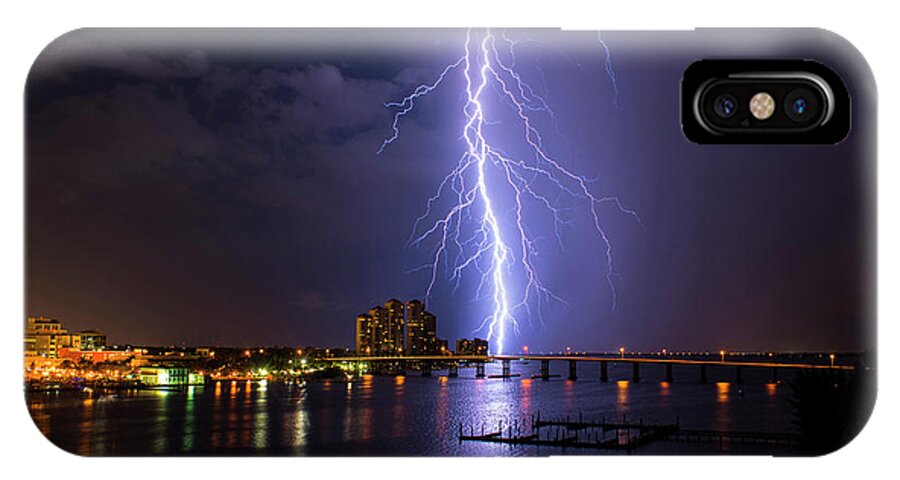 Lightning iPhone X Case featuring the photograph Raining Bolts by Quinn Sedam