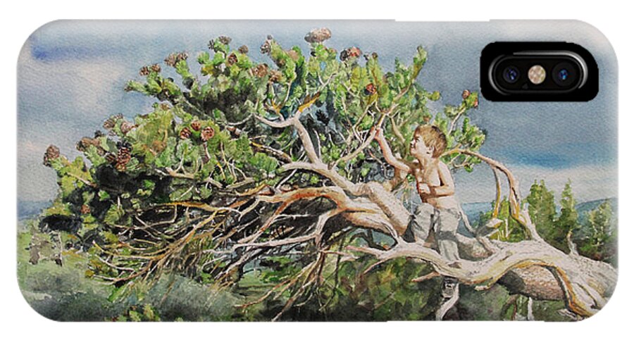 Pines iPhone X Case featuring the painting Reaching by Emily Olson