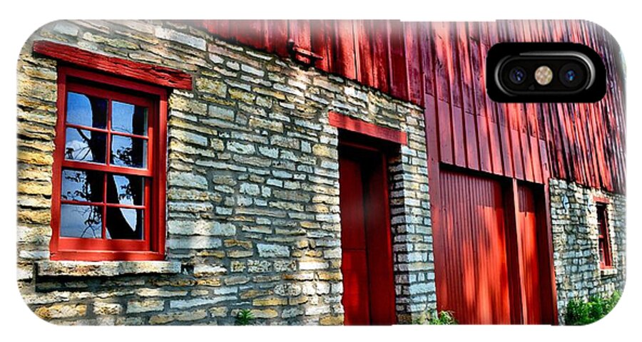 Red Barns iPhone X Case featuring the photograph Red Barn in the Shade by Susie Loechler