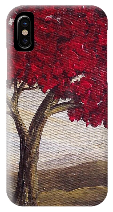 Tree iPhone X Case featuring the painting Red Glory by Teresa Fry