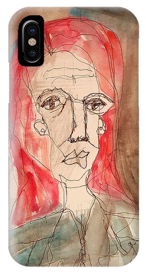 Woman iPhone X Case featuring the mixed media Red Headed Stranger by A K Dayton