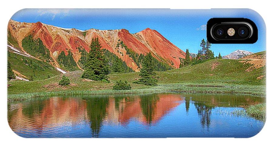 Red Mountain iPhone X Case featuring the photograph Red Mountain-Grey Copper Gulch by Marta Alfred