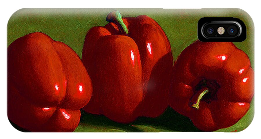 Red Peppers iPhone X Case featuring the painting Red Peppers by Frank Wilson