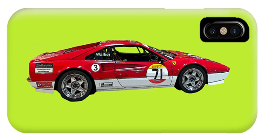 Digitla Art iPhone X Case featuring the digital art Red sports racer art by Francesca Mackenney