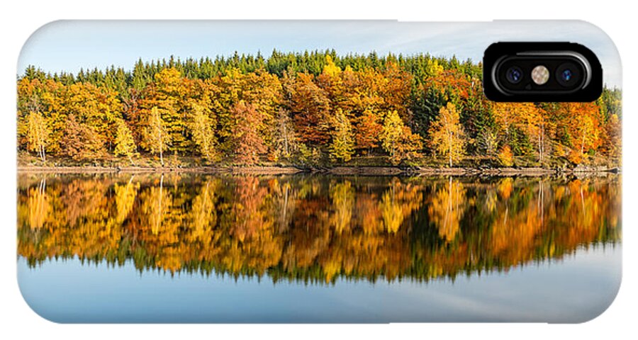 Reflection iPhone X Case featuring the photograph Reflection of autumn by Andreas Levi