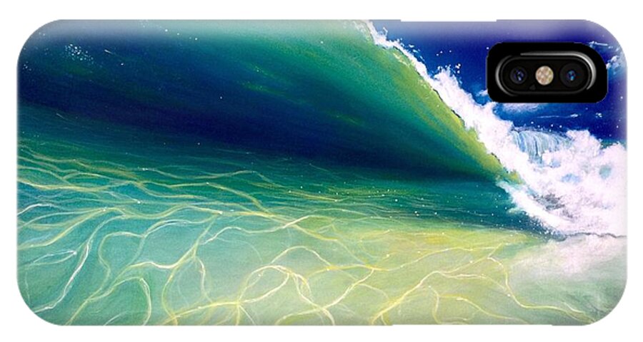 Wave iPhone X Case featuring the painting Reflections by Dawn Harrell