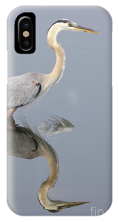 Heron iPhone X Case featuring the photograph Reflections Of You by Deborah Benoit