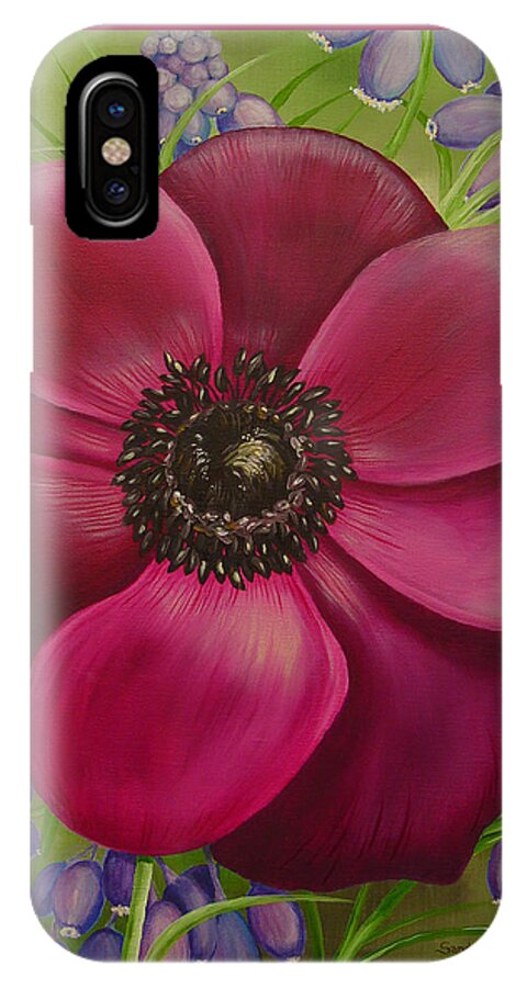 Floral iPhone X Case featuring the painting Rejoice by Sandy Dusek