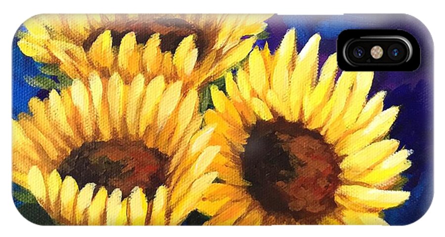 Sunflowers iPhone X Case featuring the painting Remembrance by Torrie Smiley