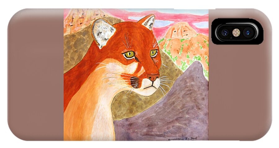 Mountain Lion iPhone X Case featuring the painting Remembering Big Bend by Vera Smith