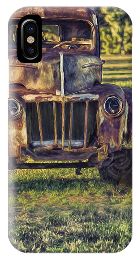 Truck iPhone X Case featuring the photograph Retired Wrecker by Linda Blair