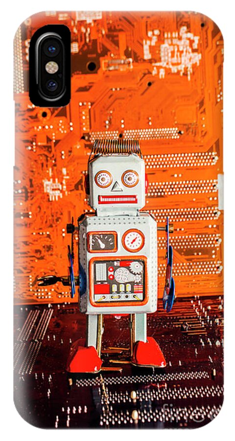 Board iPhone X Case featuring the photograph Retro robotic nostalgia by Jorgo Photography