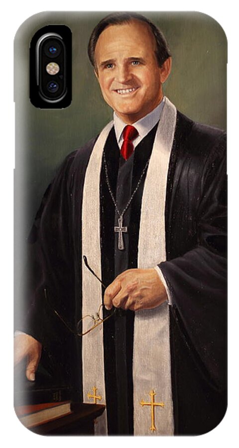 Pastor iPhone X Case featuring the painting Rev John Miles by Glenn Beasley