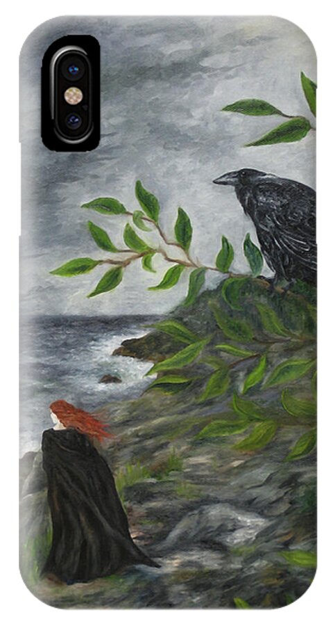 Ginger iPhone X Case featuring the painting Rhinne and Nightshade by FT McKinstry