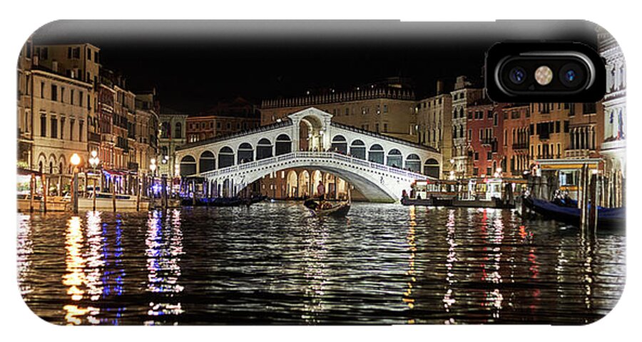 Venice iPhone X Case featuring the photograph Rialto Night - 4284 by Marco Missiaja