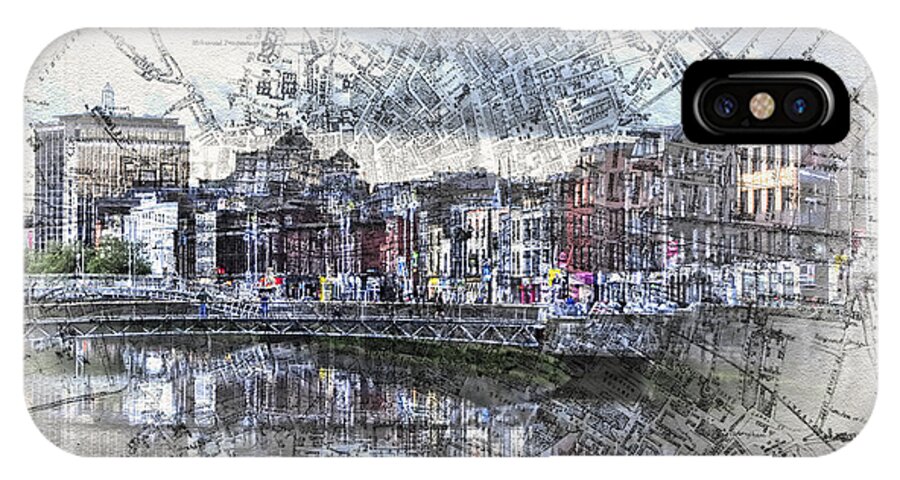 Sharon Popek iPhone X Case featuring the photograph River Liffey Dublin by Sharon Popek