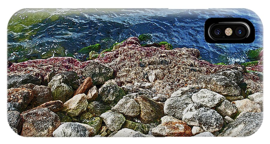 Boulder iPhone X Case featuring the photograph River Rocks by George D Gordon III
