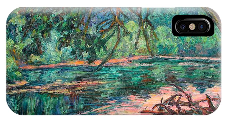 Riverview Park iPhone X Case featuring the painting Riverview at Dusk by Kendall Kessler