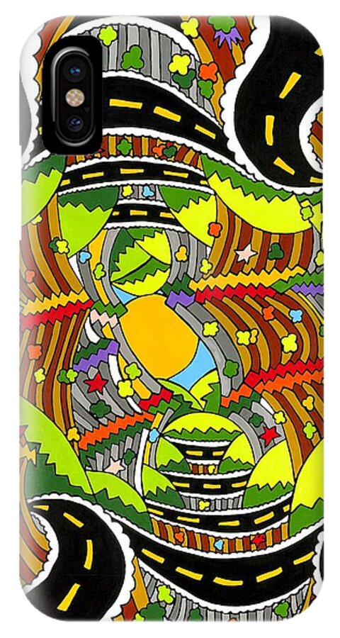 Roads iPhone X Case featuring the painting Roaming by Rojax Art
