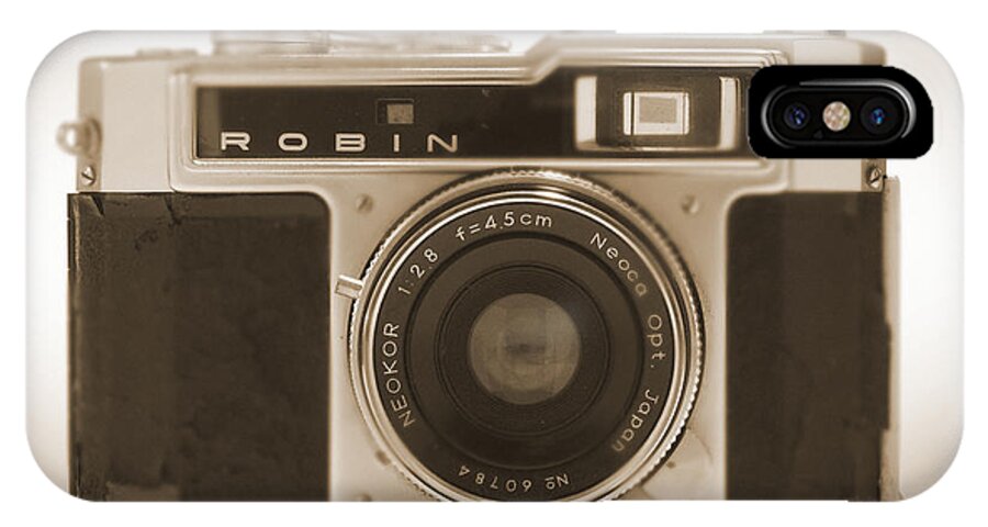 Vintage Robin iPhone X Case featuring the photograph Robin 35mm Rangefinder Camera by Mike McGlothlen