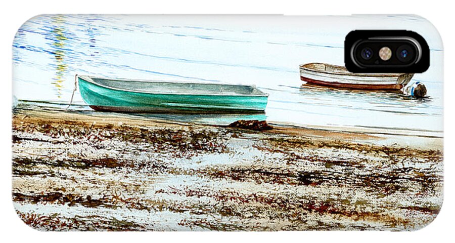 Rocky Neck iPhone X Case featuring the painting Rocky Neck Runabout Skiff by Paul Gaj