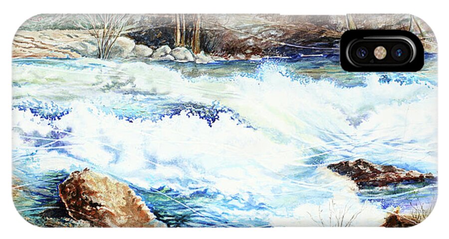 Water iPhone X Case featuring the painting Rolling High Water by Carolyn Coffey Wallace
