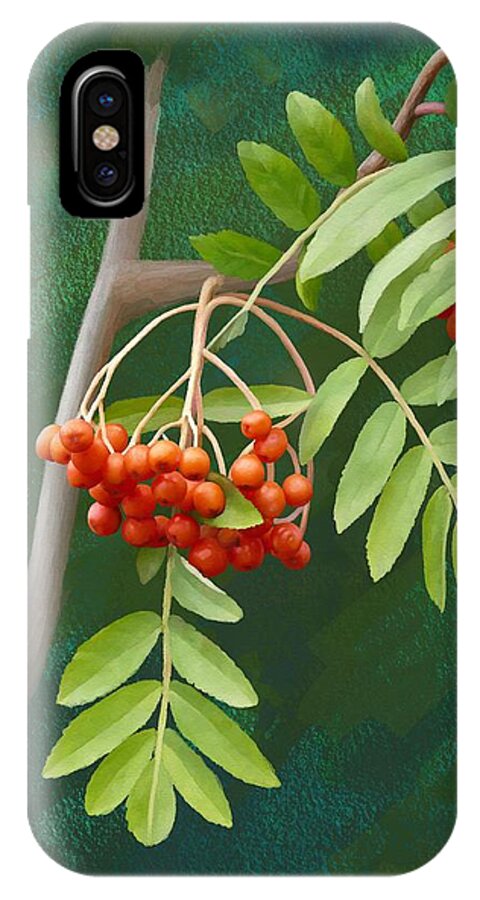 Rowan iPhone X Case featuring the painting Rowan Tree by Ivana Westin