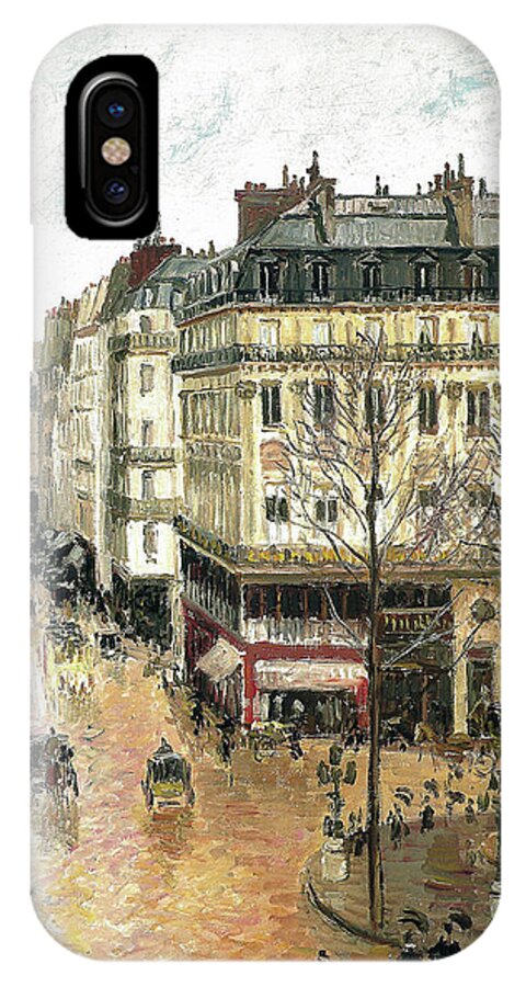 Camille Pissarro (danish-french iPhone X Case featuring the painting Rue Saint Honore by Camille Pissarro