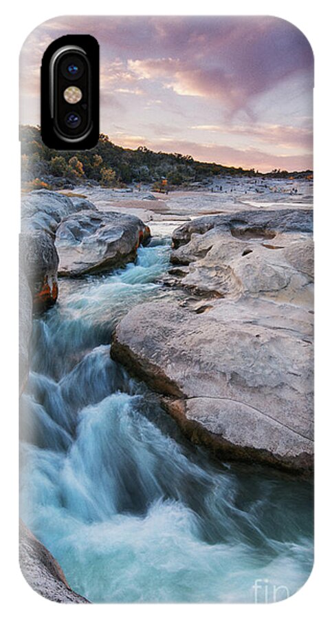 Pedernales iPhone X Case featuring the photograph Rushing Waters at Pedernales Falls State Park - Texas Hill Country by Silvio Ligutti