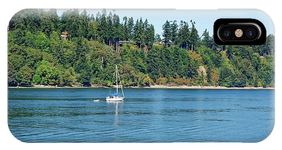 Sailboat iPhone X Case featuring the photograph Sailboat near San Juan Islands by Peter Ponzio