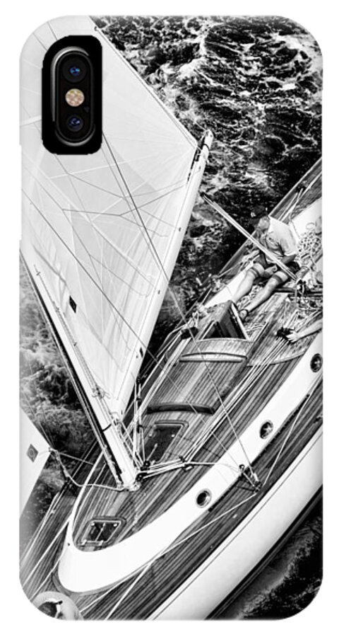 Photographed During The Antigua Classic Yacht Regatta. iPhone X Case featuring the photograph Sailing a classic by Gary Felton