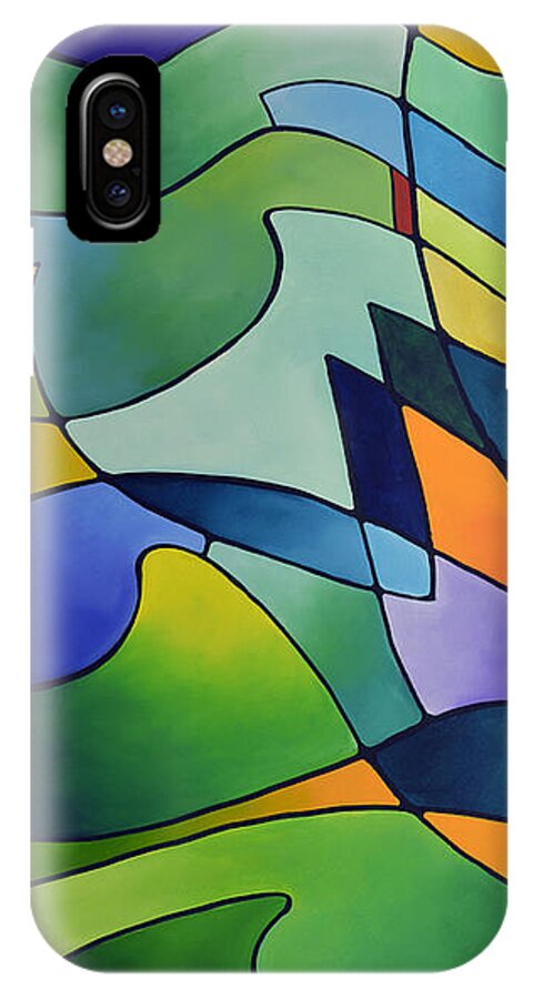 Sailboat iPhone X Case featuring the painting Sailing Away, canvas one by Sally Trace